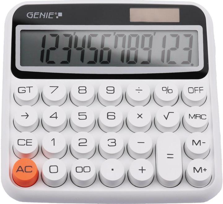 Actual product image Genie Desktop calculator 612W white (Solar cells, Batteries)