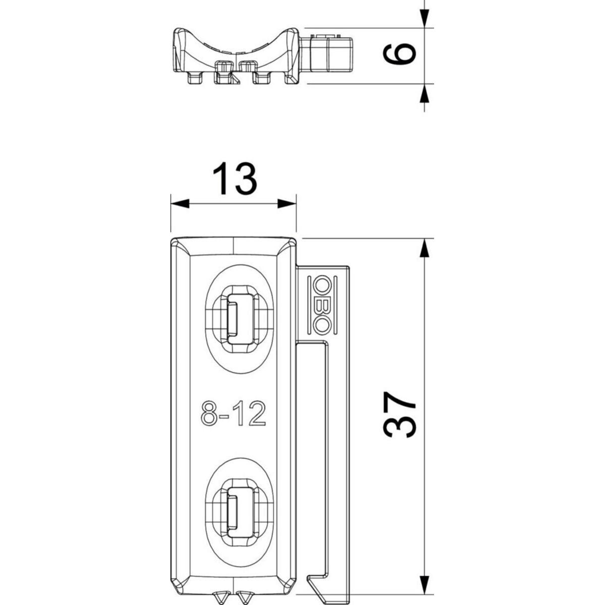 Thumbnail - OBO Bettermann, Kabelbinder, Universal-Gegenwanne (Befestigungsschlaufen, 140 mm, 1 Stk.)