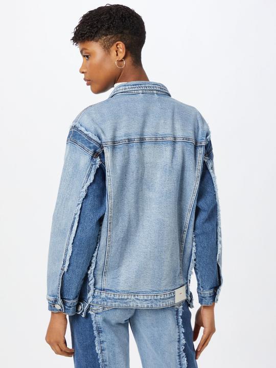 Actual product image Patchwork Two-Tone Denim Jacket (L)
