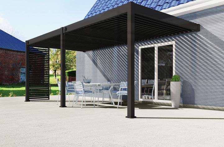 Produktbild Weide Deluxe Plus Wand-Pergola | Aluminium Lamellendach | 4 x 6 M | anthrazit | Wall Pergola (600 cm, 400 cm)