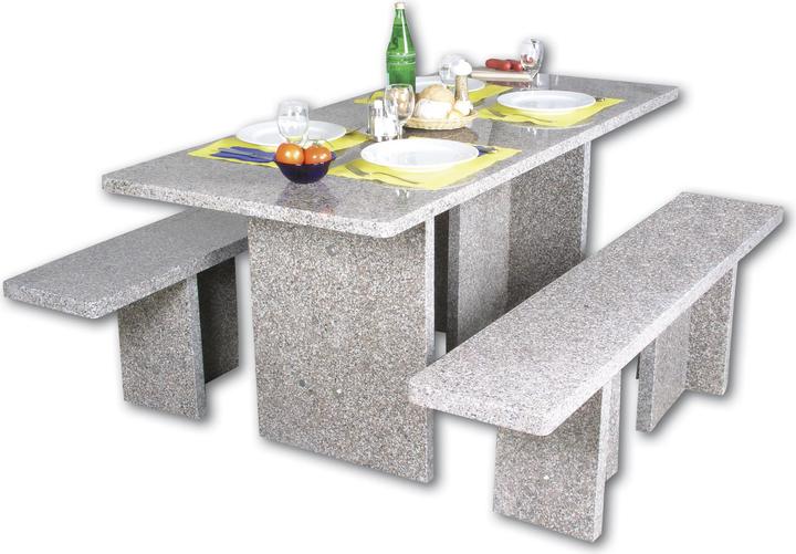Nouvel Granittischgarnitur eckig (76 cm)
