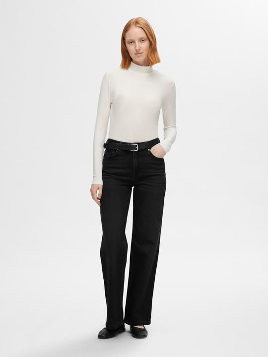 Produktbild Selected Femme Schwarze Wide Fit Jeans (W25/L32)