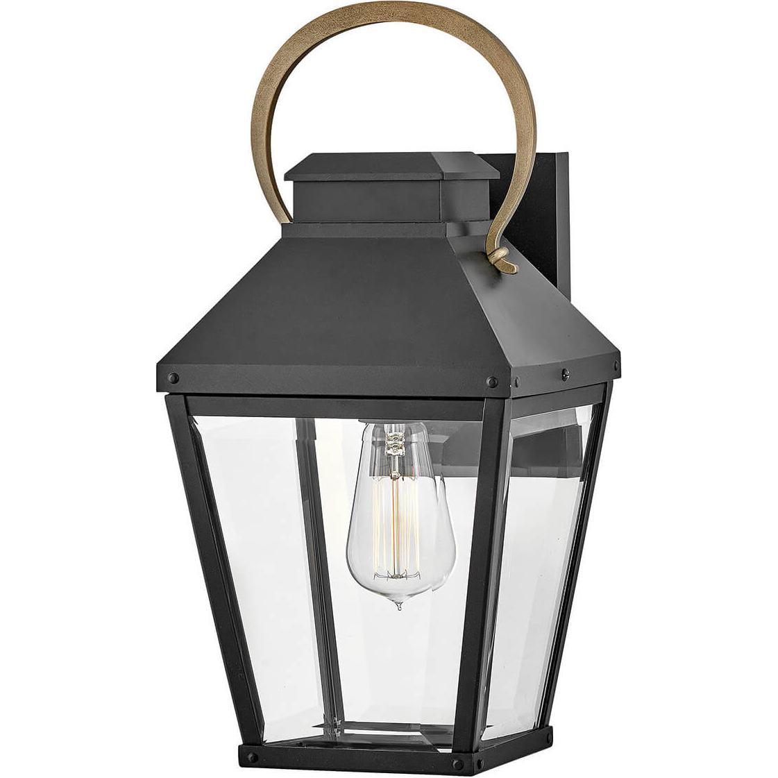 Elstead Lighting Bronzo/Nero Illuminazione Esterna, Elstead Dawson Aussenwandleuchte E27 Schwarz Mit Brünierten Bronze Akzenten Klar Ip44 (E27, Ip44)