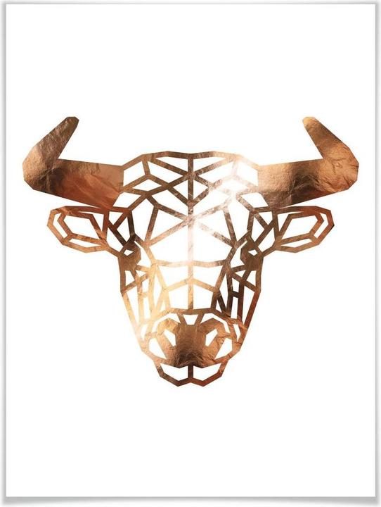 Immagine prodotto Trenddeko Testa di toro origami - look in rame (40 x 50 cm)