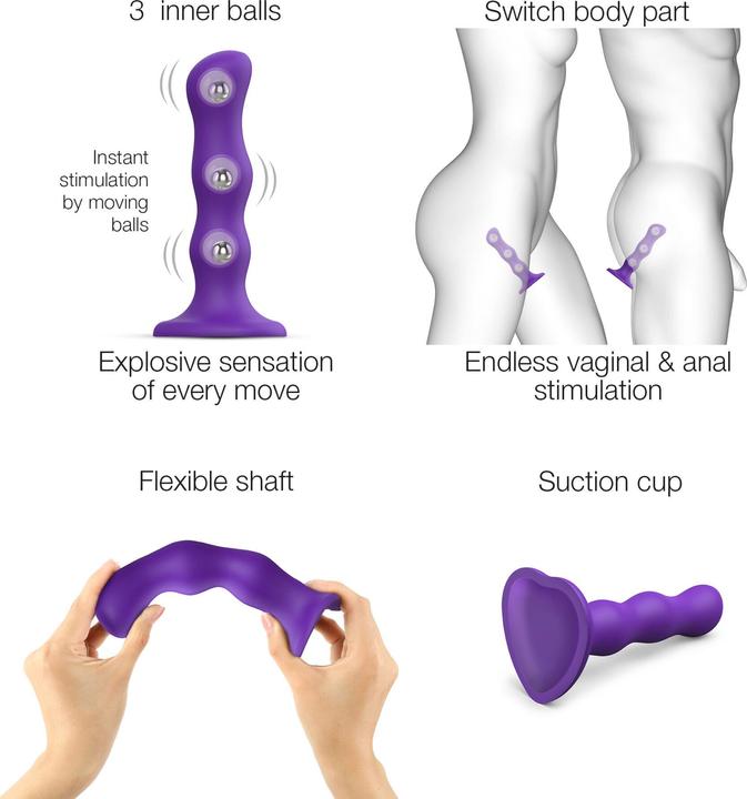 Image du produit Strap-on-me Godemiché Geisha Balls Violet (M)