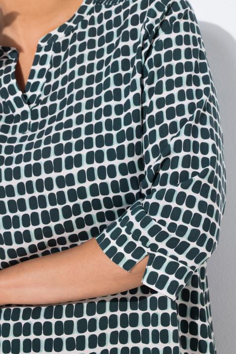 Immagine prodotto Ulla Popken Blusa in raso con spalle a punto smock, scollo a tunica e maniche a 3/4 (62)