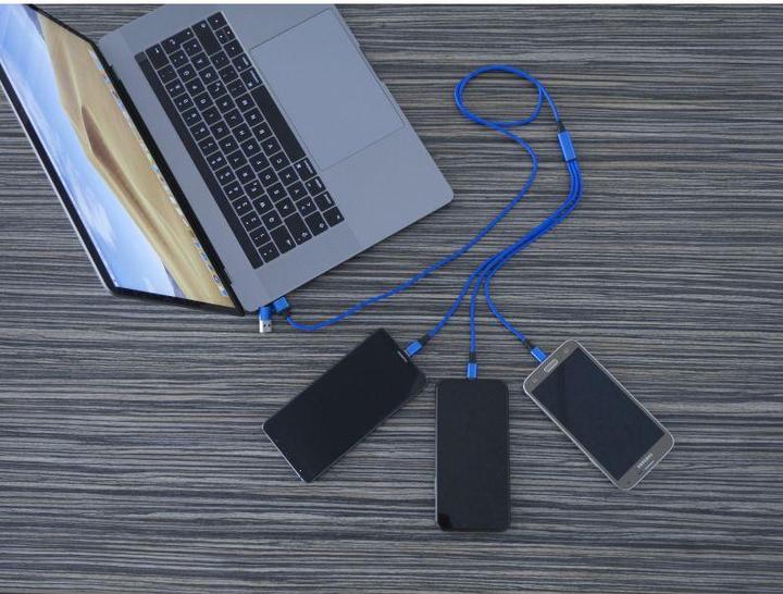Produktbild Cololight HYDRA ULT NB Ladekabel, USB-A/USB-C -> micro USB, Lightning & USB-C, blau (1.20 m, USB 2.0)