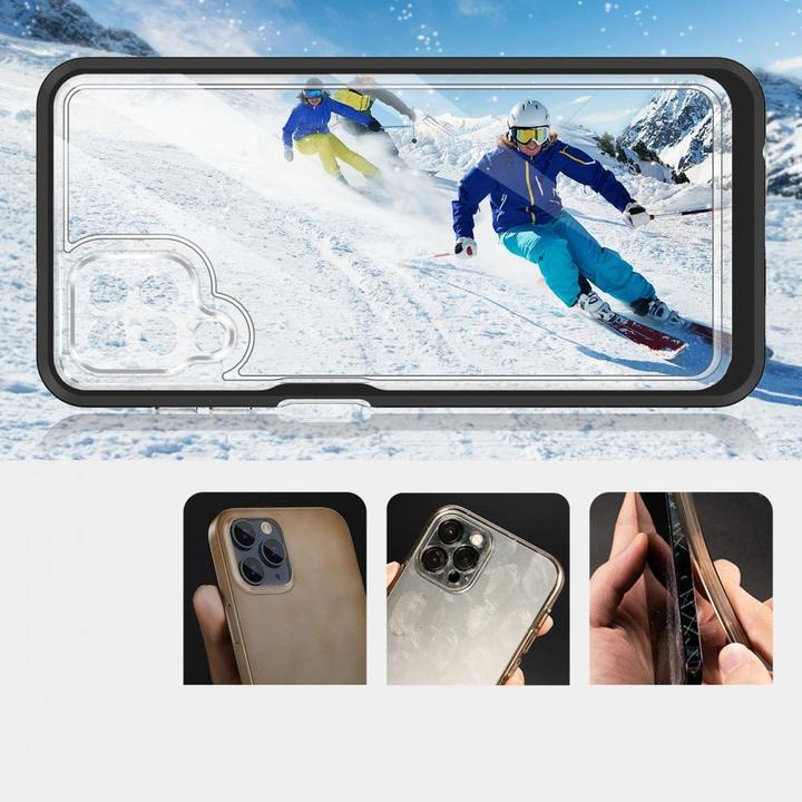 Produktbild Hurtel Clear 3in1 Case for Samsung Galaxy A22 4G Frame Gel Cover Black (Samsung Galaxy A22)