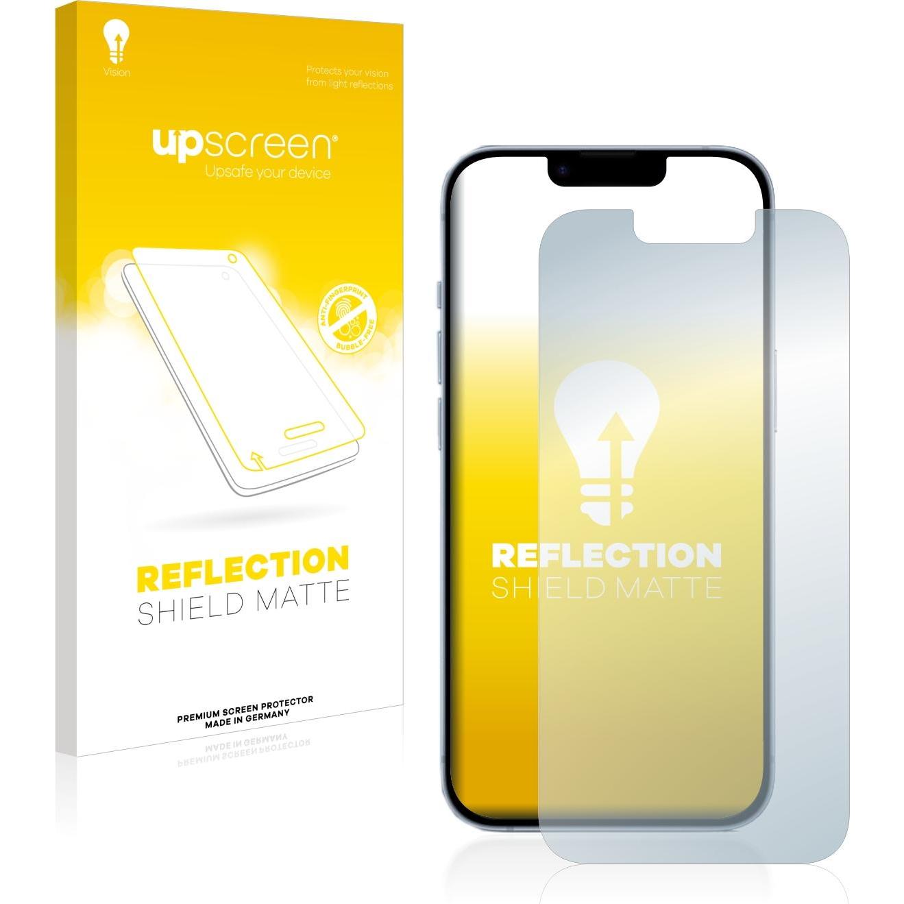 upscreen Reflection Shield Displayschutz Matt (1 Stück, Apple iPhone 14), Smartphone Schutzfolie, Grau