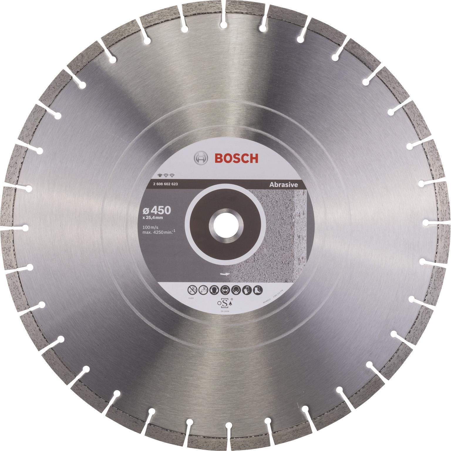 Bosch Professional Zubehör, Sägeblatt, Diamanttrennscheibe Standard for Abrasive, 450 x 25,40 x 3,6 x 10 mm