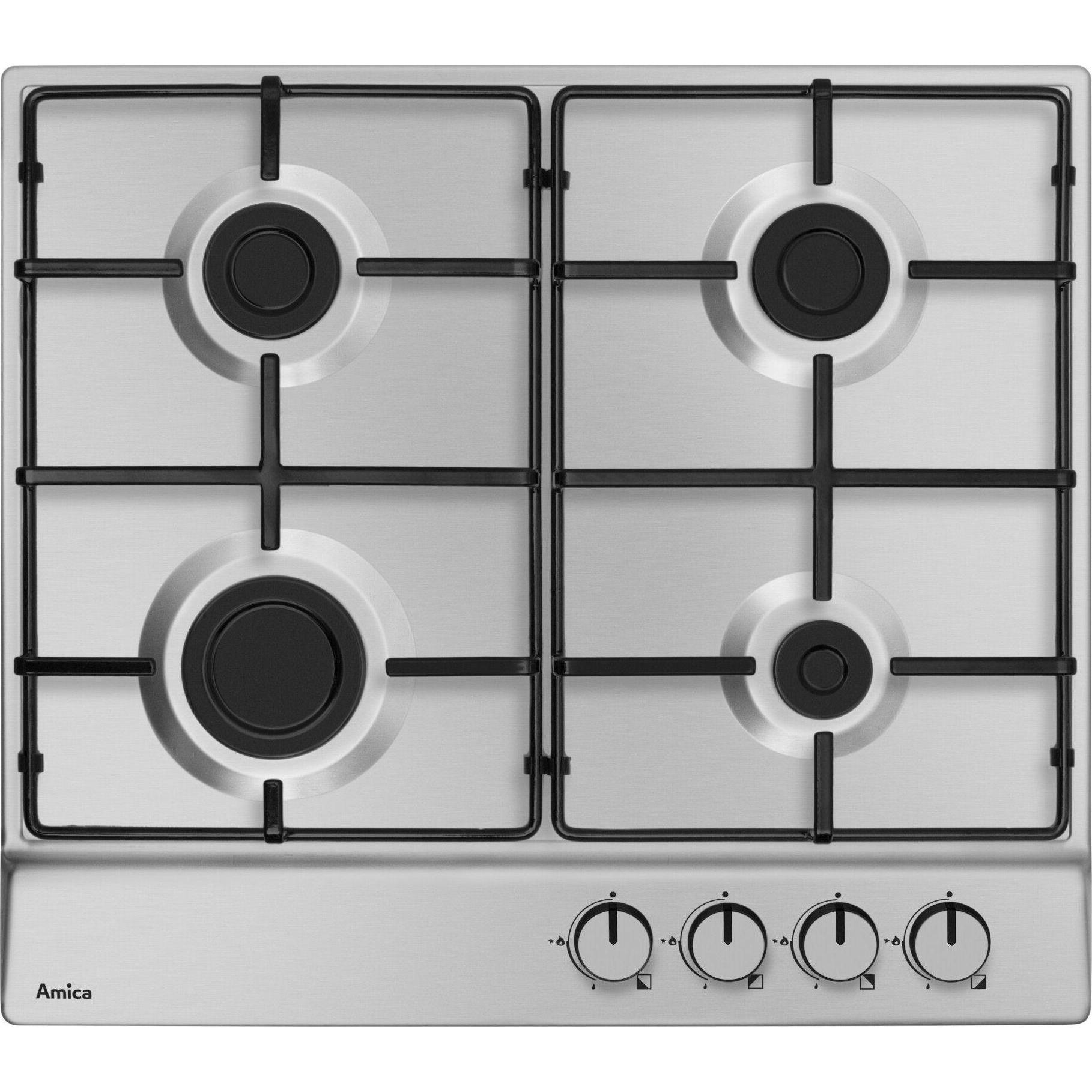 Amica PGA6100BPR Gas hob, Kochfeld, Silber