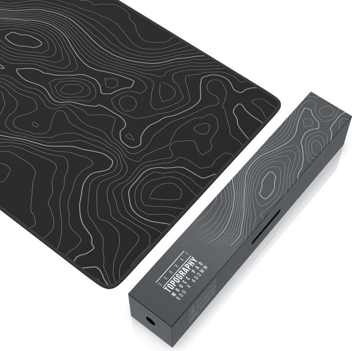 Titanwolf Gaming Mauspad XXL, glattes Stoffgewebe, Speed Mausmatte 900 x 400 mm grosse Fläche, Topography (XXL)