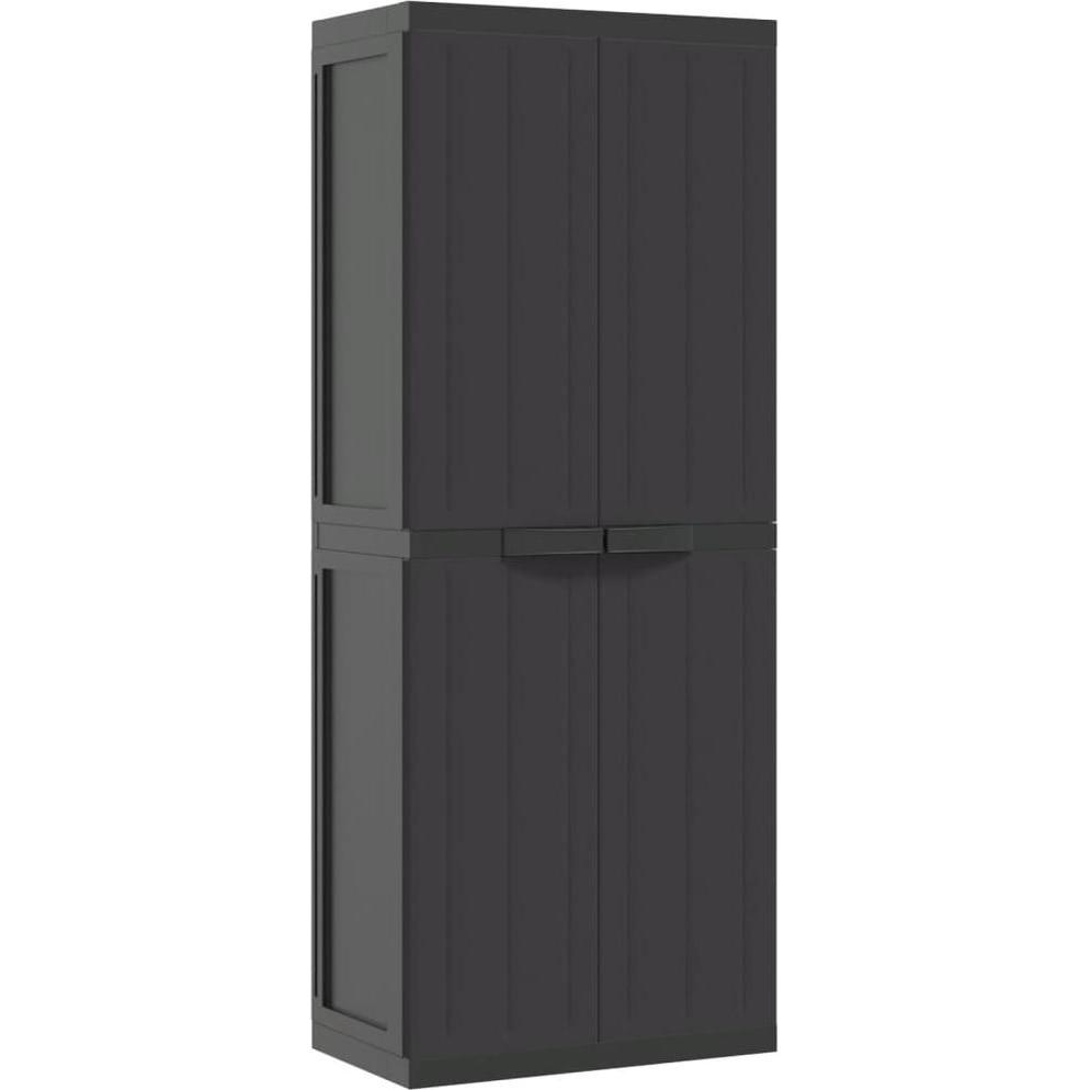 VidaXL, Gartenhaus + Gartenschrank, Gartenschrank Schwarz 65x37x165 cm PP,Farbe: Schwarz