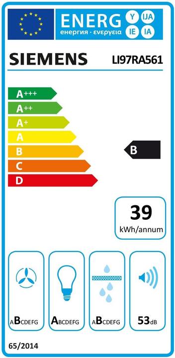 Energie-Label Siemens LI97RA561 (Deckenlüfter)