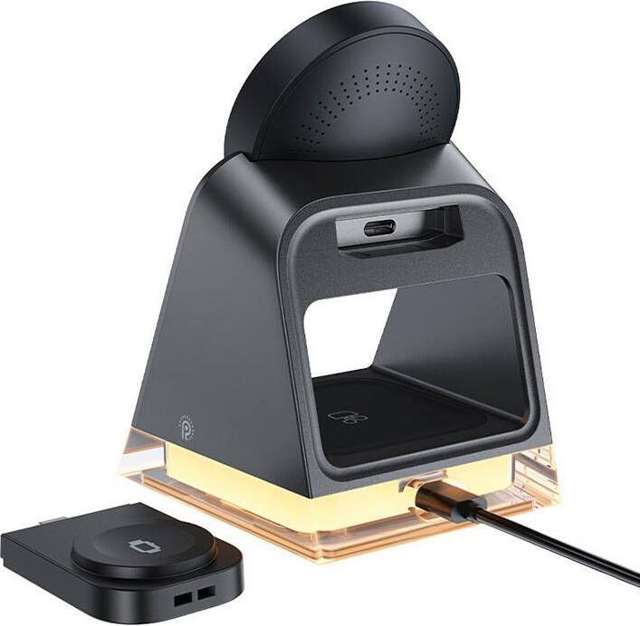 Produktbild Acefast E17 MagSafe 3in1 induktives Ladegerät + USB-A USB-C-Kabel – Schwarz (20.50 W)