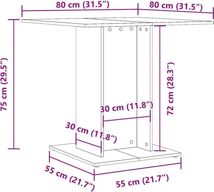 Produktbild VidaXL Meldan (80 x 80 x 75 cm)