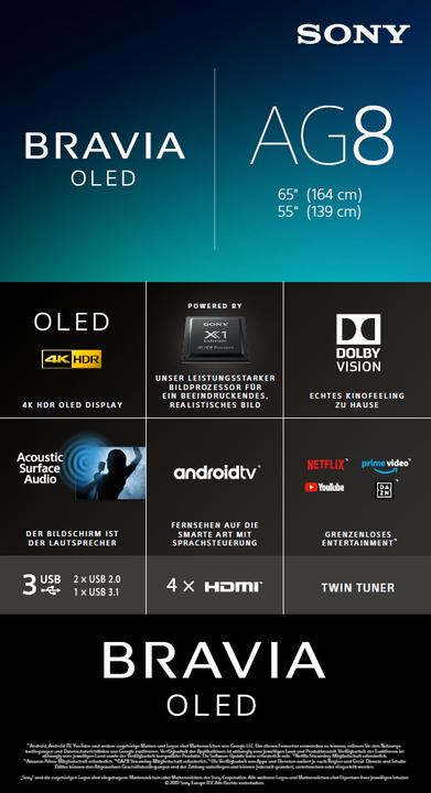 Immagine prodotto Sony KD65AG8 (65", OLED, 4K, 2019)