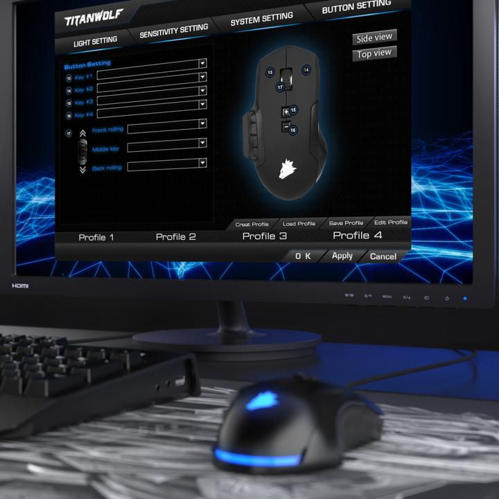 Actual product image Titanwolf System USB Gaming Mouse (Cable)