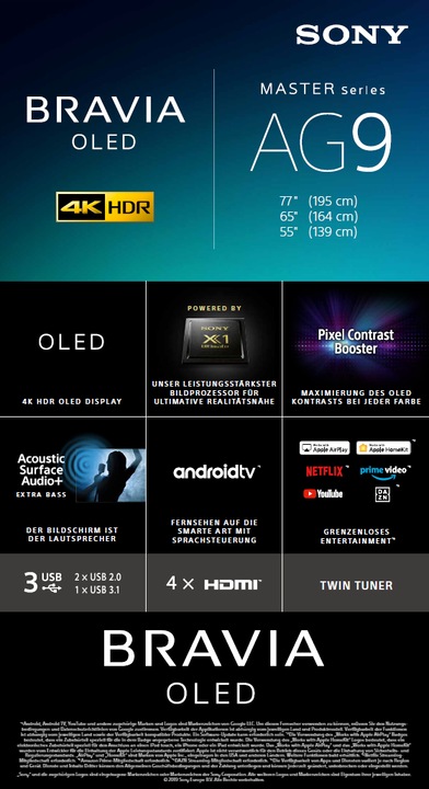 Actual product image Sony OLED KD65AG9 (65", OLED, 4K, 2019)