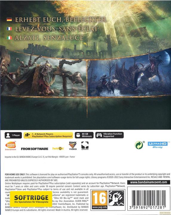 Immagine prodotto Bandai Namco Elden Ring Launch Edition (PS5, IT, FR, DE)