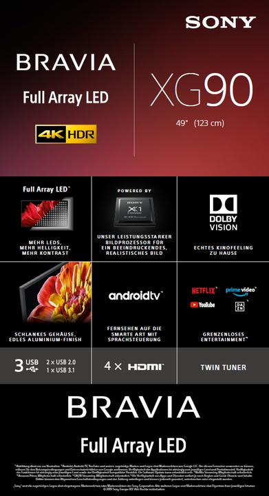 Produktbild Sony KD49XG9005 (49", LCD, 4K, 2019)
