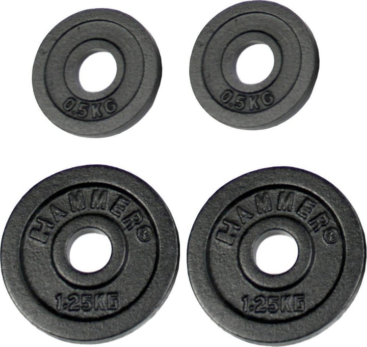 Produktbild Hammer Fitness Hantelscheiben (2 x 0.5 kg, 2 x 1.25 kg)