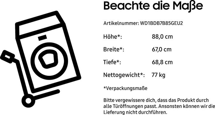 Actual product image Samsung WD1BDB7B85GE