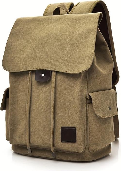 Only-Bags.Store Modische Trendy Rucksack, Casual Canvas Bag, College Style Travel Backpack, Student School Bag