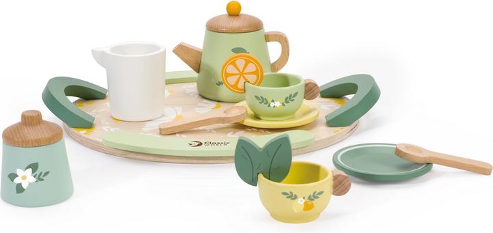 Immagine prodotto Classic World Servizio da tè vintage in legno con vassoio, 14 pezzi.