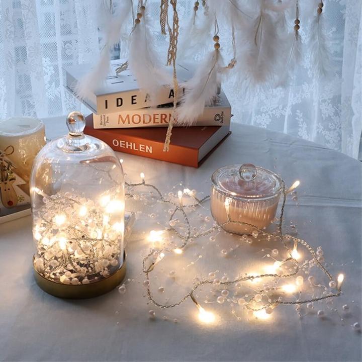 Image du produit Cover-Discount Guirlande lumineuse de Noël LED avec perles artificielles (3 m)