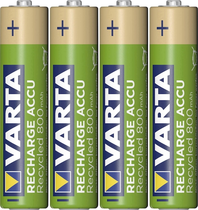 Actual product image Varta Recharge Accu Recycled (4 pcs., AAA, 800 mAh)