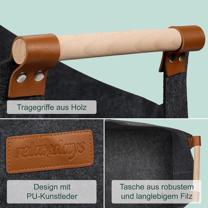 Image du produit Relaxdays Panier à bois décoratif