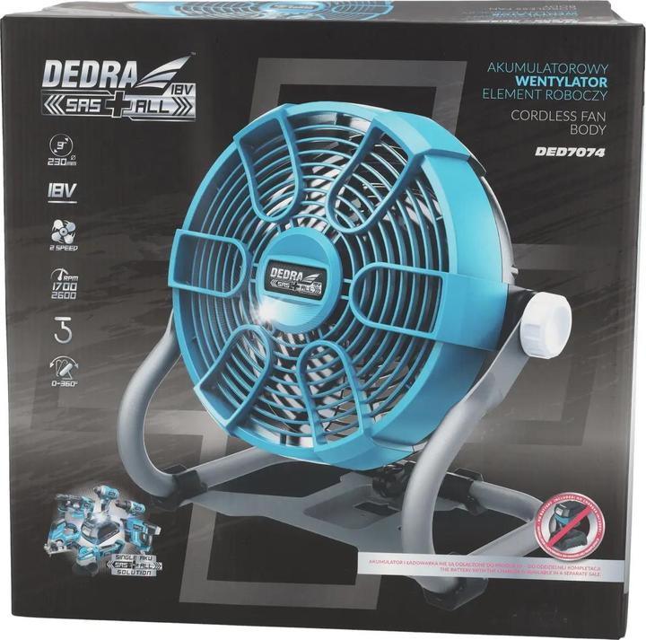 Produktbild Dedra Akkuloser Lüfter 9" 18V