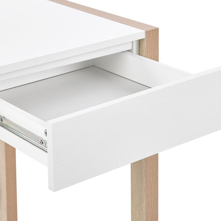 Image du produit Beliani Bureau blanc / bois clair 120 x 60 cm JENKS (120 x 60 x 75 cm)