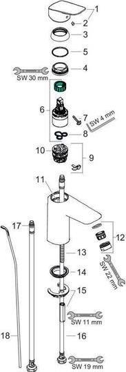 Immagine prodotto hansgrohe Miscelatore monocomando per lavabo Logis 100 con scarico a scomparsa in metallo