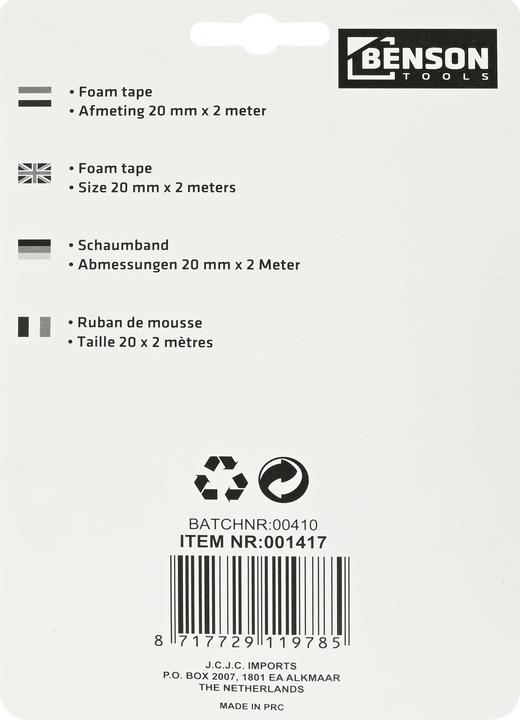 Produktbild Benson Schaumband breit 20 mm x 2 m (20 mm)