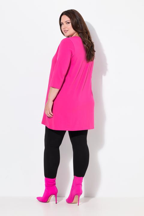 Produktbild Ulla Popken Longshirt, Ziernähte, A-Linie, V-Ausschnitt, 3/4-Arm (42, 44)