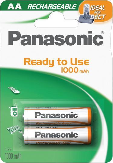 Productafbeelding Panasonic Oplaadbare DECT (2 Pcs., AA, 1000 mAh)