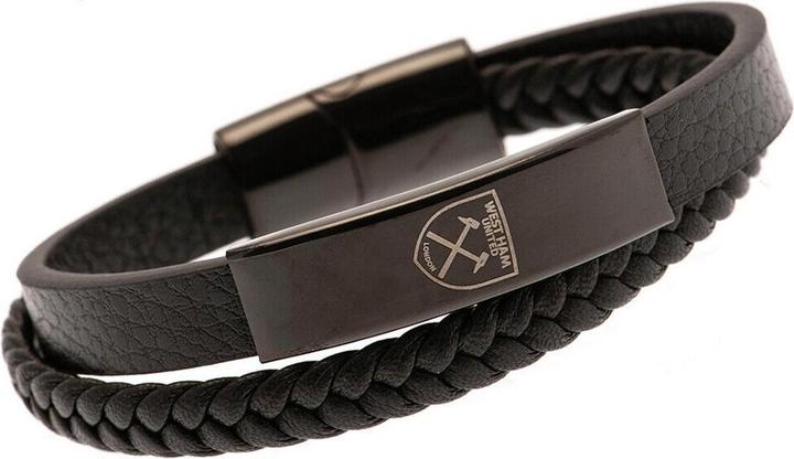 Actual product image West Ham United FC Leather Crest Bracelet (100% synthetic material)