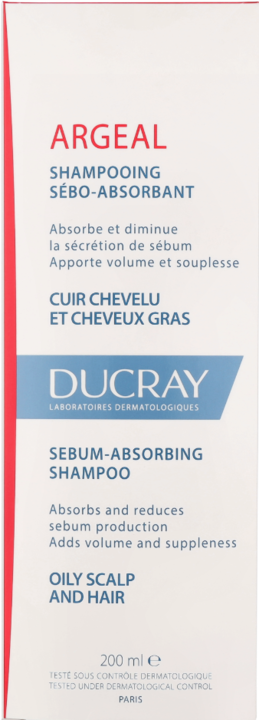 Energy Label Ducray ARGEAL sebum-absorbing shampoo oily scalp&hair 200 ml (200 ml, Liquid shampoo)
