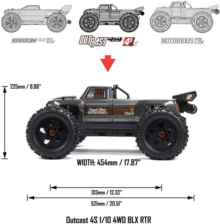 Produktbild Arrma Outcast 4x4 4S V2 BLX (RTR Ready-to-Run)