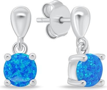 Image du produit Brilio Silver - Silver earrings with blue opals EA1137WB