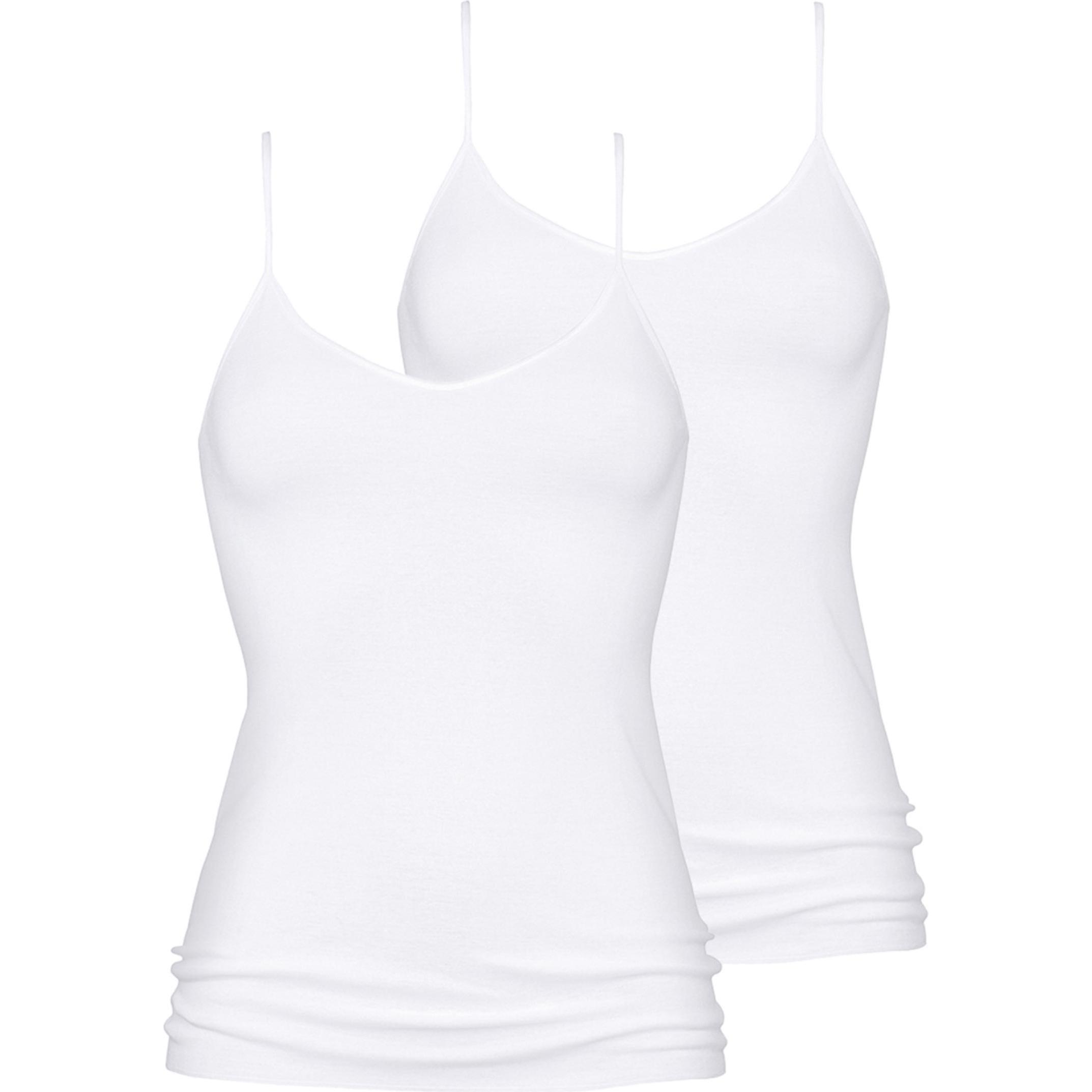 Mey, Damen, Shirt, 2er Pack Noblesse Spaghetti Top, Weiss, (46)