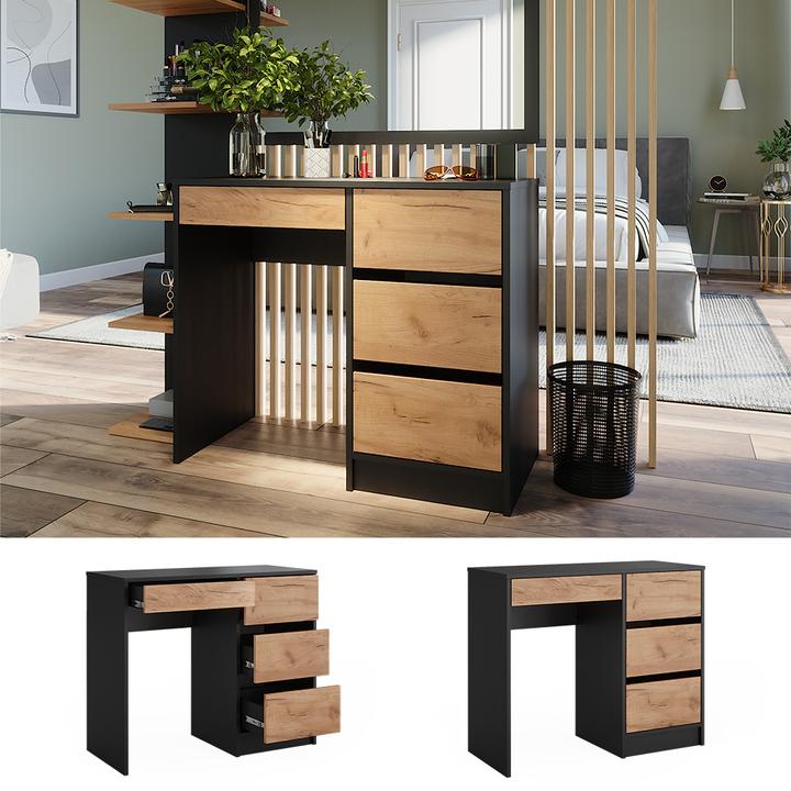 Actual product image Vicco Dressing table Sherry, Anthracite/golden oak, 90 x 75 cm without mirror (90 x 75 x 40 cm)