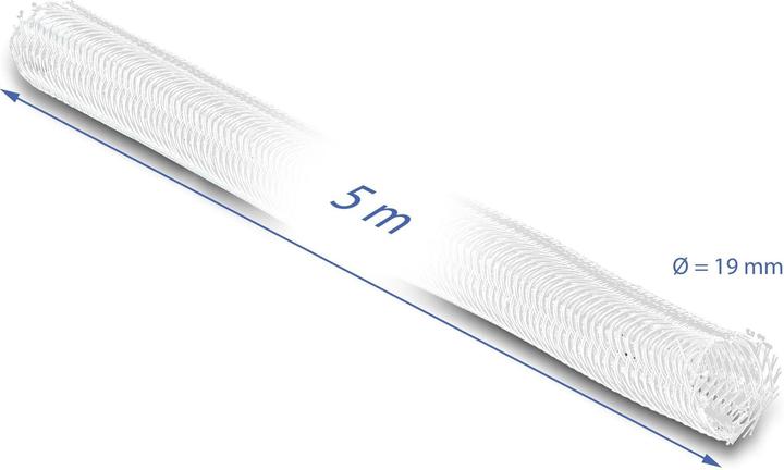 Produktbild Delock Geflechtschlauch selbstschliessend 5 m x 19 mm weiss (Kabelschlauch, 500 cm)