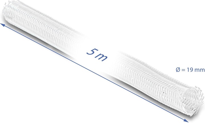 Produktbild Delock Geflechtschlauch selbstschliessend 5 m x 19 mm weiss (Kabelschlauch, 500 cm)