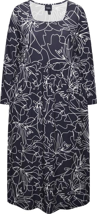 Produktbild Ulla Popken Jerseykleid, A-Linie, Carree-Ausschnitt, Langarm, Taschen (60)