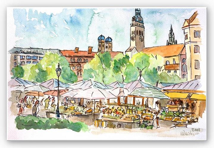 Immagine prodotto Trenddeko Bleichner - Monaco - Viktualienmarkt (45 x 30 cm)