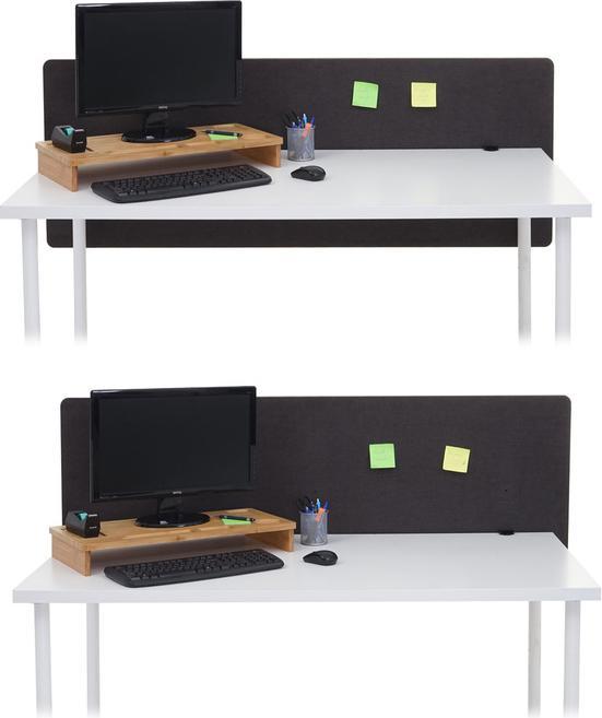 Image du produit Mendler Cloison acoustique de bureau, écran d'intimité de bureau, double paroi tissu/textile - 160x60cm