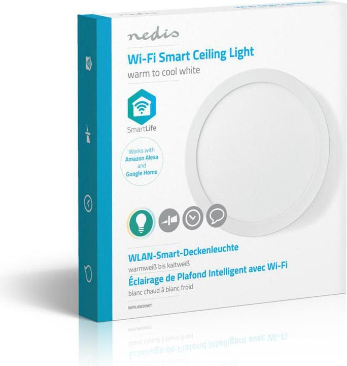 Image du produit Nedis SmartLife Plafonnier | Wi-Fi | Blanc froid / Blanc chaud | Rond | Diamètre : 300 mm | 1200 lm (1200 lm)